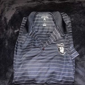 Las Vegas Raiders Striped polo L size